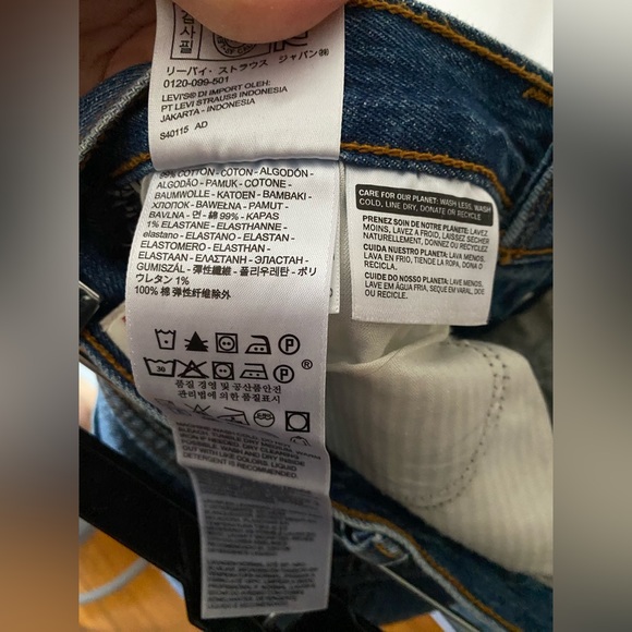 Levi's Wedgie Icon straight cropped jeans size 24 White Oak Cone Denim - Picture 7 of 8